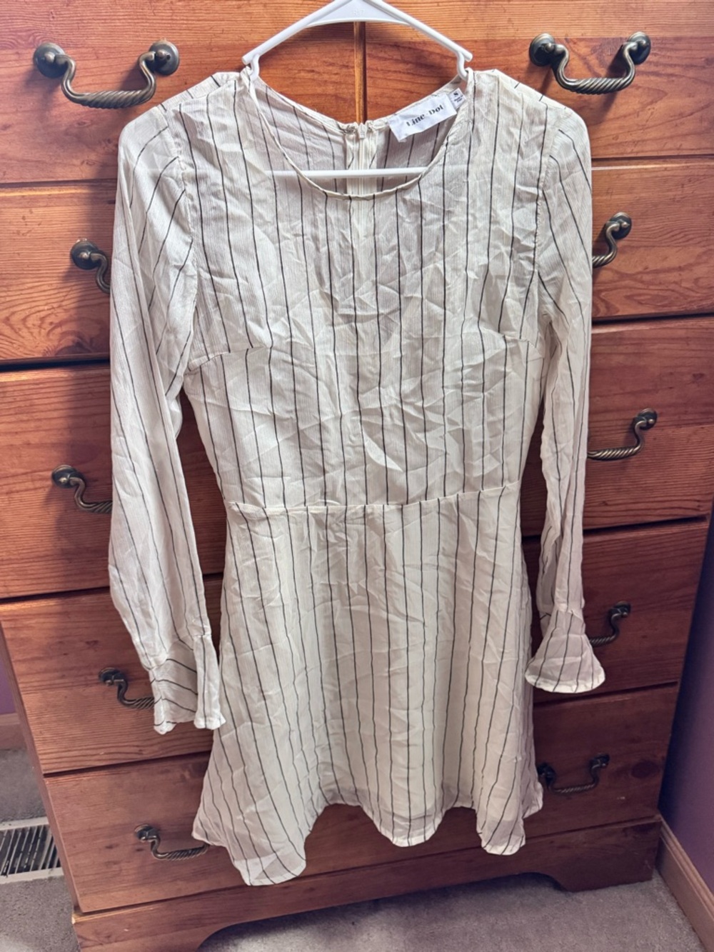 Line & Dot Ivory and Black Striped Mini Dress